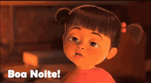 a cartoon girl with pigtails and the words boa noite on the bottom