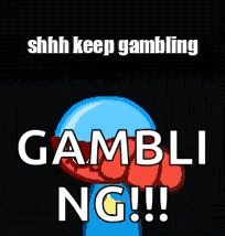 a picture of a fist with the words `` shhh keep gambling gamble ng !!! '' on it .