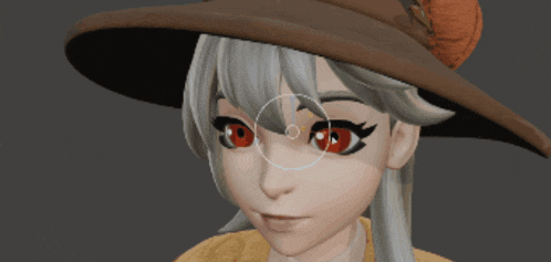 a 3d model of a woman wearing a witch hat and glasses