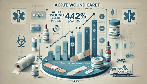 an advertisement for acute wound care shows a growth in the market