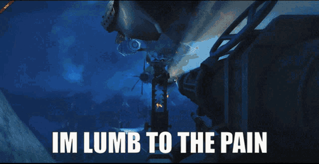 a screenshot of a video game with the words im limb to the pain