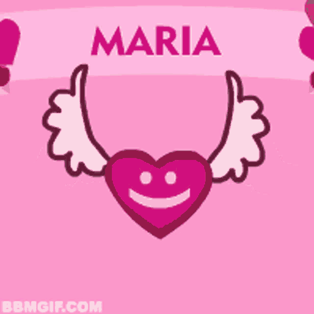 a pink background with a heart with wings and a smile on it