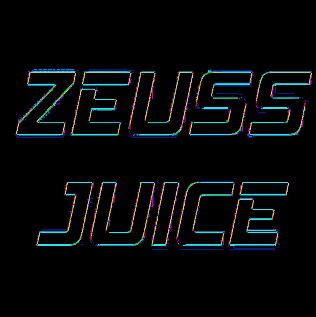 a neon sign that says zeuss juice