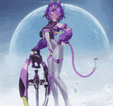 a girl in a purple suit with the number 33 on it