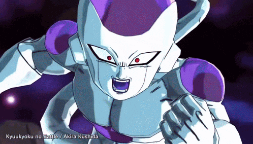 a close up of a cartoon character with the words kyuukyoku no battle / akira kushida below it