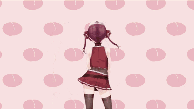 a row of anime girls are standing in a row