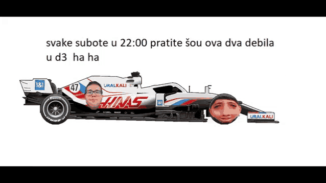 a drawing of a race car with uralkali on the side