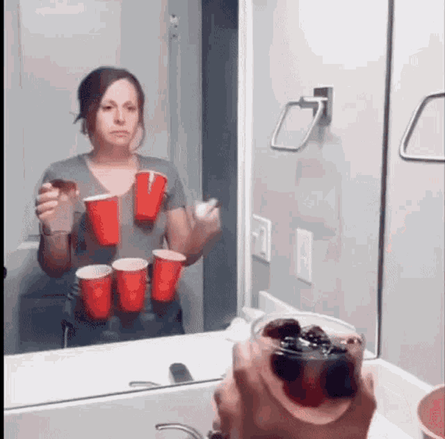Beer Pong Self GIF - Beer Pong Self Mirror GIFs