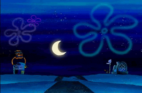 a cartoon scene from spongebob squarepants with a sign that says chunky chicken