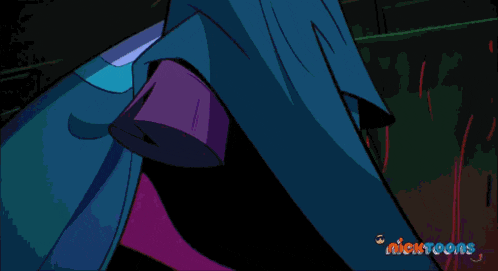 a cartoon character from nickelodeon is standing in a dark room
