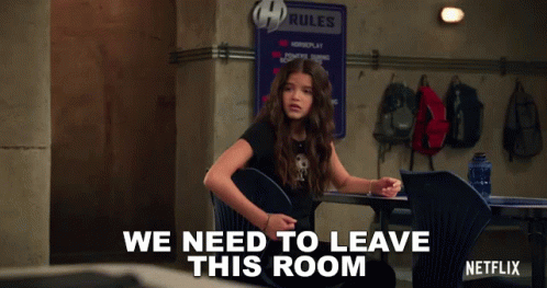 We Need To Leave This Room Missy Moreno GIF - We Need To Leave This Room Missy Moreno Yaya Gosselin GIFs