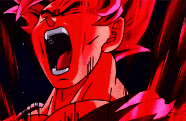 a cartoon character with red hair is screaming with his mouth wide open