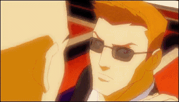a pixelated cartoon of a man with sunglasses on