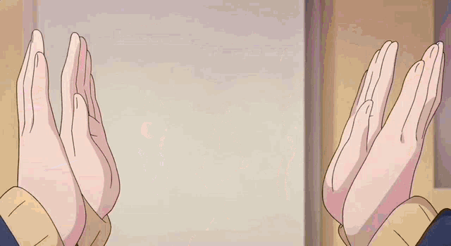 a cartoon of two girls holding hands with a flower behind them