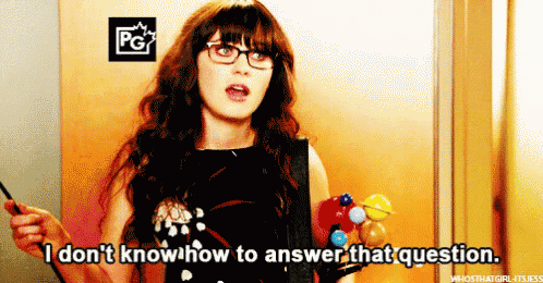 a woman with glasses is holding a lollipop and saying " i don 't know how to answer that question "