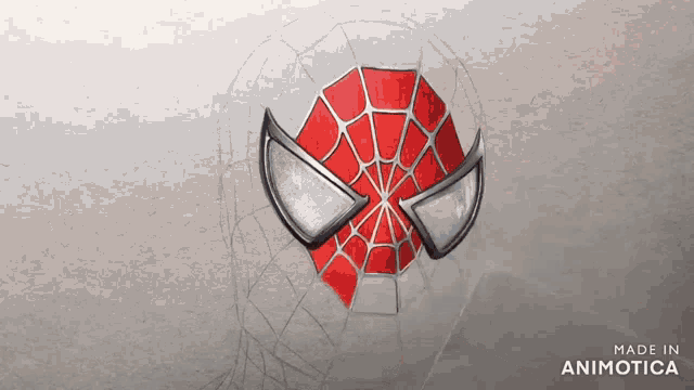 a drawing of a spider-man mask is made in animatica
