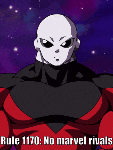 a cartoon character with the words rule 1170 no marvel rivals written below him