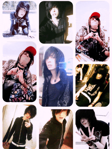 a collage of pictures of a boy with a hoodie that says a.p.r.i.s. on it