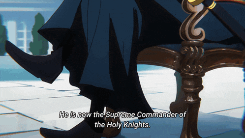 he is now the supreme commander of the holy knights in a cartoon