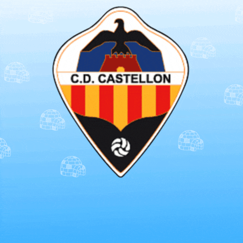 a logo for c.d. castellon with an eagle on top of a castle