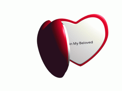 a heart shaped mirror with a picture of robin my beloved on it
