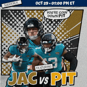 a poster for a football game between the jays and pit