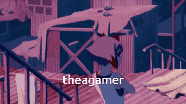 a cartoon drawing of a person with the word theagamer on the bottom right