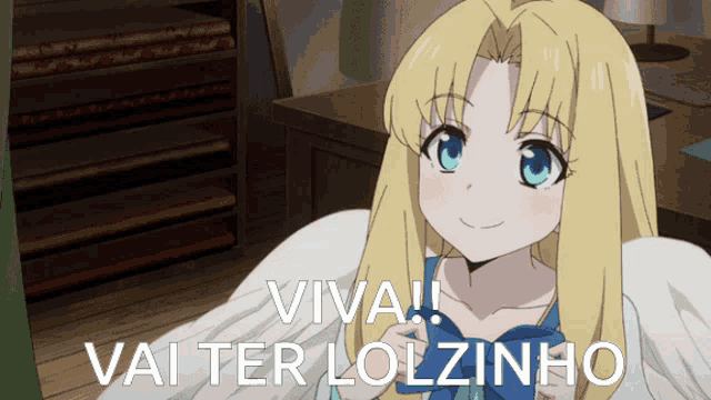 a picture of a girl with the words " viva vai ter lolzinho "