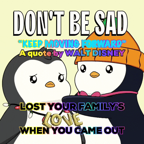 a cartoon of two penguins with a quote by walt disney on it