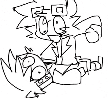 a black and white drawing of a cartoon character , sonic the hedgehog , on a white background .