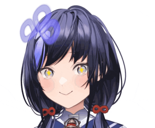 a close up of a girl 's face with infinity symbols on her hair