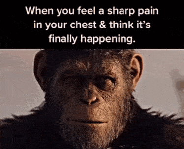 Ceasar Ape Sharp Pain GIF - Ceasar Ape Sharp Pain It'S Over GIFs