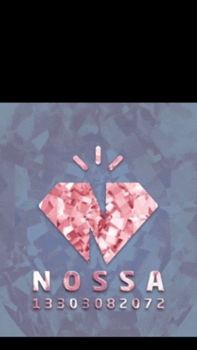 a logo for nossa with a pink diamond in the center