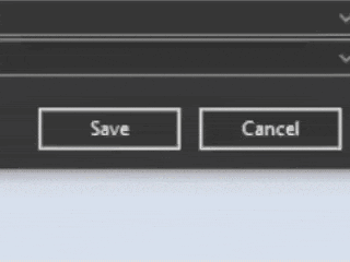 a save and cancel button on a computer screen .