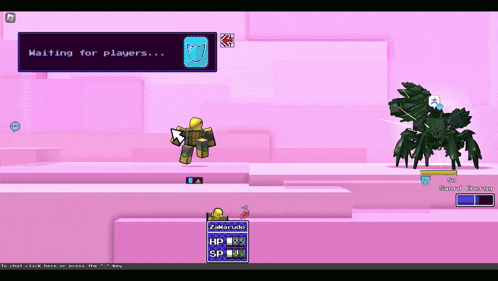 a screen shot of a video game with the words waiting for players on it