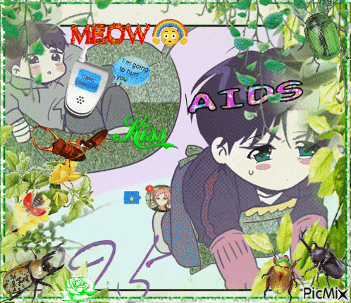 a picture of a girl surrounded by insects and the words aids