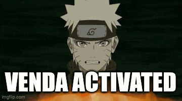 a picture of naruto with the words venda activated written below him