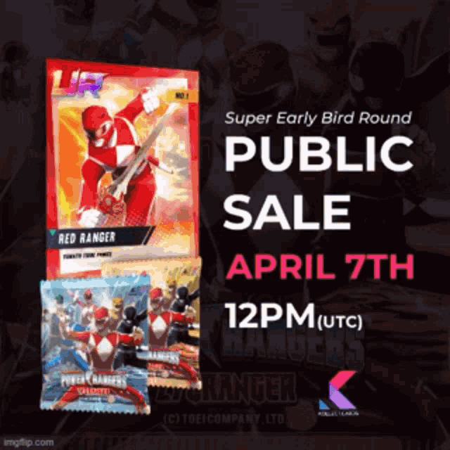 a poster for a public sale of power rangers