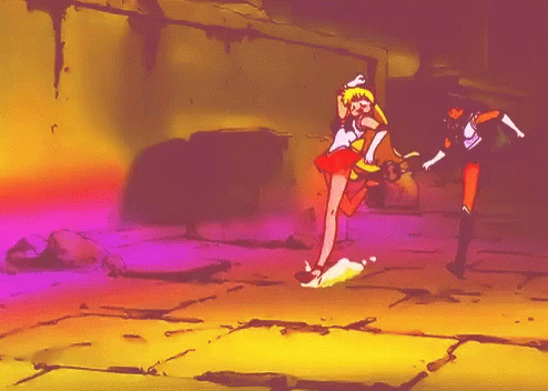Sailor Pluto Sailor Venus GIF - Sailor Pluto Sailor Venus Slipped GIFs