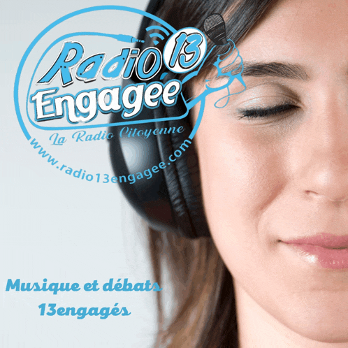 a woman wearing headphones listening to radio 13 engagee music