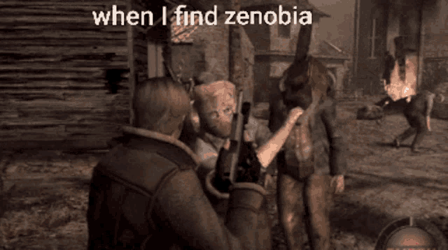 a video game scene with the words when i find zenobia