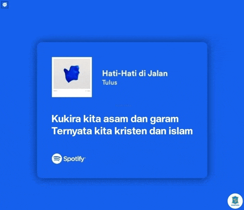 a spotify advertisement for hati-hati di jalan by tulus