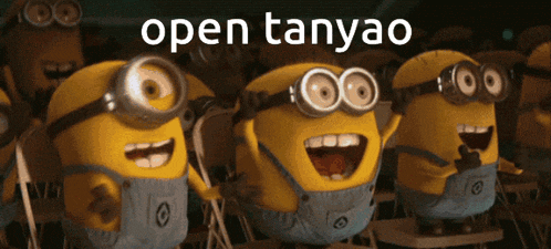 a group of minions with the words open tanyao on the bottom