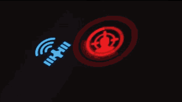a red and blue circle with the word ii-hii on it