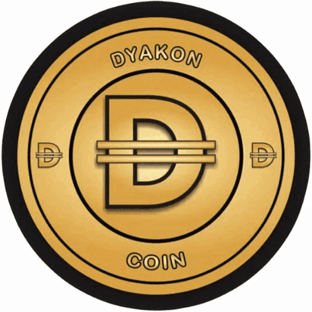 a gold coin that says dyakon coin in the center
