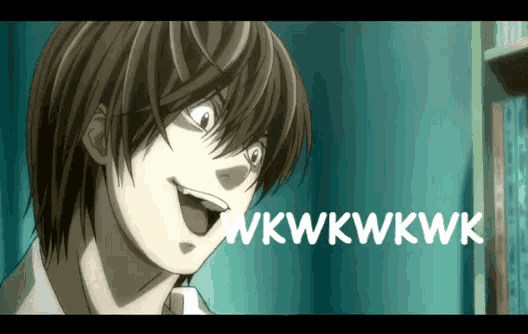 a close up of a person 's face with the words wkwkwkwk on the bottom