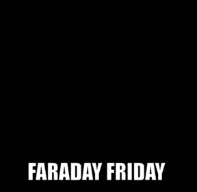 a cartoon of a man sitting in front of an open safe with the words `` faraday friday '' written on it .
