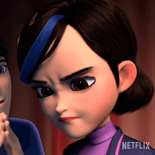 a close up of a cartoon character with a netflix logo on the bottom