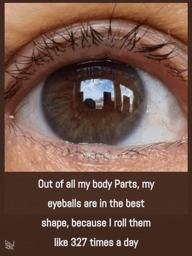 a close up of a person 's eye with a quote written below it