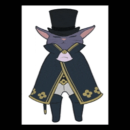 a cat is wearing a top hat and cape